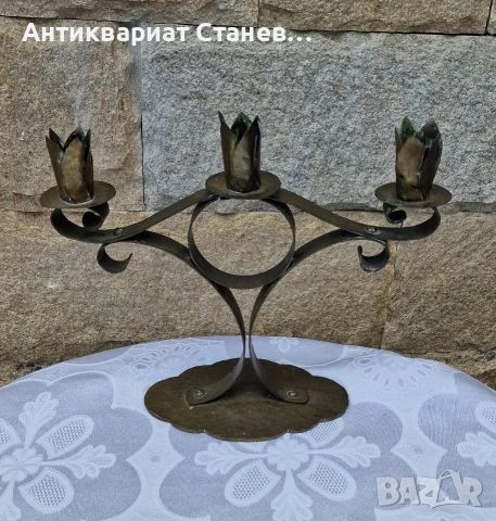 Винтидж месингов свещник 