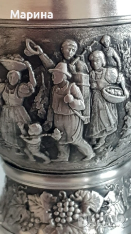 Комплект за ракия от калай Antik*Vintage  #129, снимка 7 - Антикварни и старинни предмети - 54538726