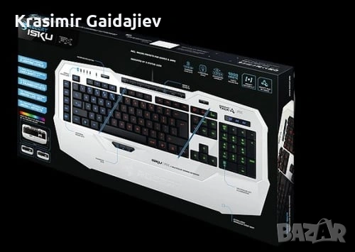 	 ROCCAT ROC-12-920 Tastatur Gaming USB Weiß [DE-Version, German Keyboard], снимка 2 - Клавиатури и мишки - 54818455