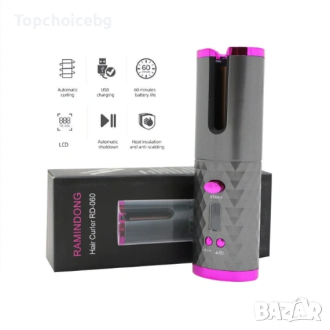 Керамична преса за коса, безжична, USB кабел, 200 ℃, 2 в 1, снимка 2 - Продукти за коса - 55050588