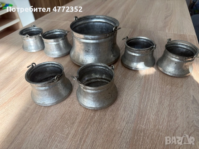 Комплект старинни бакърчета, снимка 3 - Антикварни и старинни предмети - 54335733