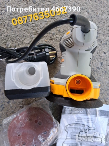 Шлайф машина DEKO Electric Sander with 16 Sandpapers, 14000RPM, 5-Inch, снимка 2 - Шлайфмашини - 54351323