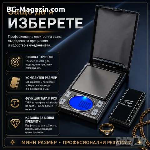 Мини електронна везна 0.01 кантар за храна злато бижута лекарства подправки добавки джобна прецизна, снимка 6 - Везни - 50929666