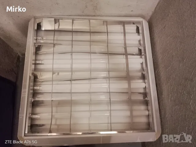 8 бр. Растерни LED лампи 60х60 с пури OSRAM 4000K (за офис, магазин, гараж)