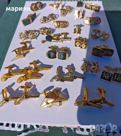 Лот от 25 чифта стари позлатени ръкавели, снимка 3 - Антикварни и старинни предмети - 54396120