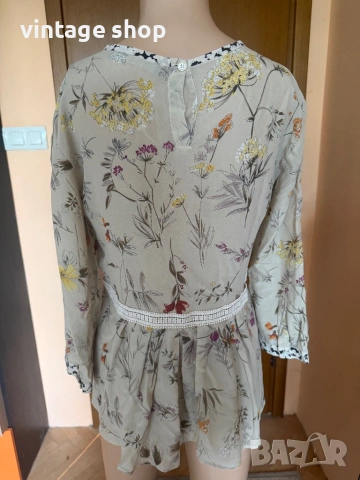 Копринена блуза тип пеплум Weekend Max Mara, размер IT 42(M), снимка 5 - Блузи с дълъг ръкав и пуловери - 54632827