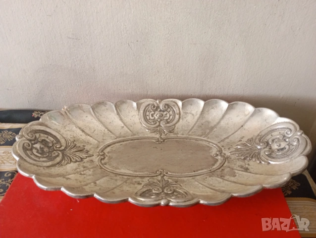 посребрена фруктиера,купа арт деко