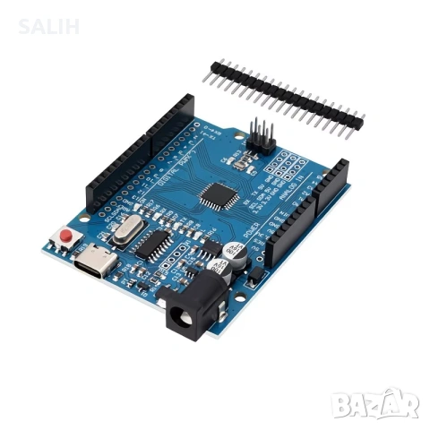 UNO R3 базова платка за ученици и начинаещи, Type-C, DIY роботи, съвместима с Arduino IDE