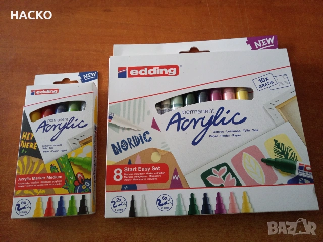 Два Комплекта Акрилни Маркери Edding Nordic Colfr Akrylic Marker Starteer Set