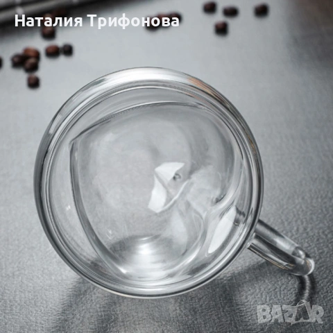 Двустенна стъклена термо чаша във формата на сърце , снимка 8 - Чаши - 54183308