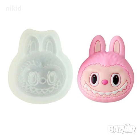 Labubu Лабубу глава силиконов молд форма фондан шоколад гипс смола декор, снимка 2 - Форми - 53991006