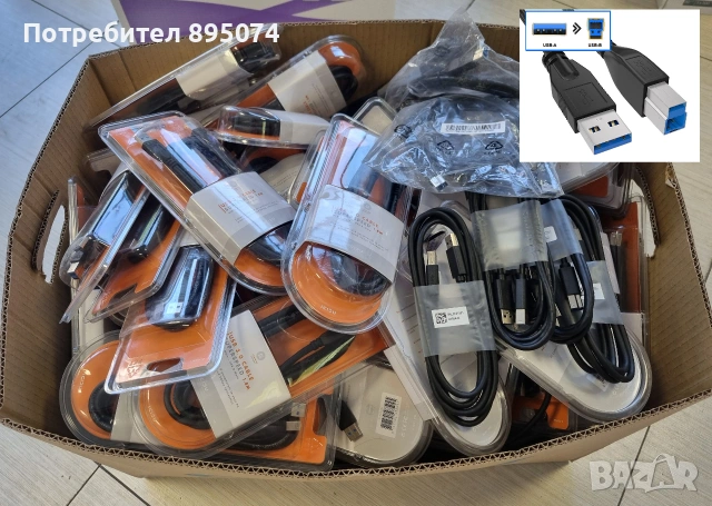 Кабели USB 3.0 Type-A Male to Type-B Male, 1.8м - 180 броя