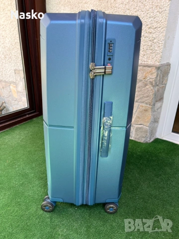 Куфар Estil Edge Син- 76см., снимка 3 - Куфари - 54178014