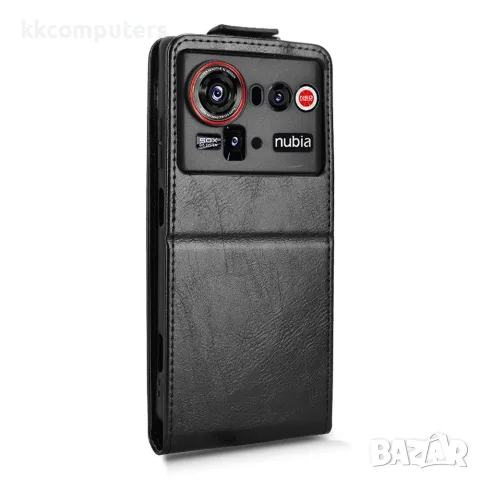 За ZTE nubia Z80 Ultra 5G Вертикален Кожен Калъф със Стойка, Магнитно Закопчаване, Слот за Карта и С, снимка 10 - Калъфи, кейсове - 55390619