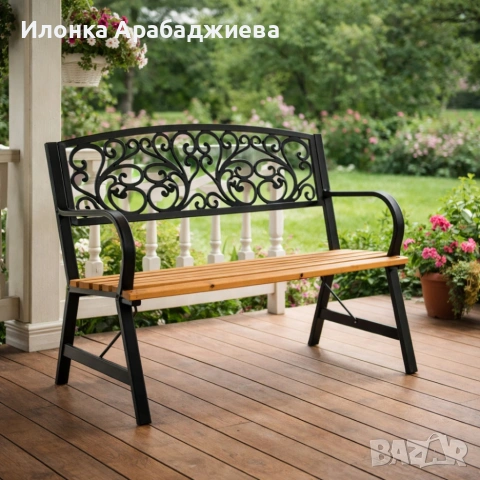 Елегантна градинска пейка GARDEN LINE – здрава болтова конструкция, снимка 2 - Градински мебели, декорация  - 54115011