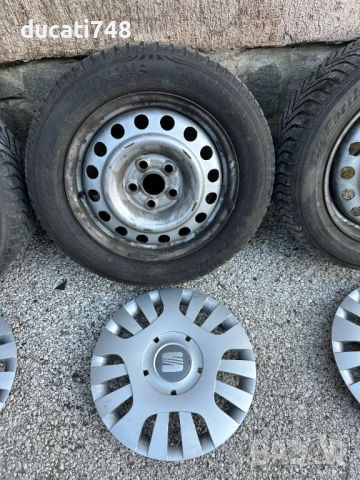 4бр. джанти с тасове и гуми 16" 5х112 - Seat Alhambra, VW Sharan, снимка 7 - Гуми и джанти - 54693226
