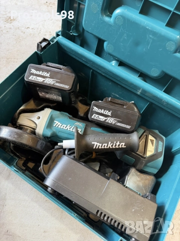 Makita DGA 511 2x5Ah безчетков ъглошлайф, снимка 2 - Ъглошлайфи - 55361227