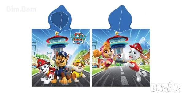Оригинално плажно пончо Paw Patrol / 100% памук 