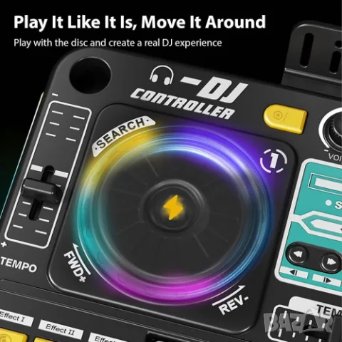 DJ миксиращ пулт с Bluetooth и микрофон на стойка 🎤, снимка 5 - Музикални играчки - 55664471