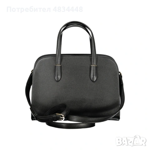 Луксозна черна дамска чанта тип "куфарче" Valentino Jasmin, снимка 3 - Чанти - 54633269