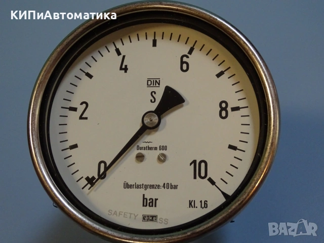 Манометър мембранен WIKA Duratherm 600 Ф100 0-10Bar manometer, снимка 2 - Резервни части за машини - 54344523