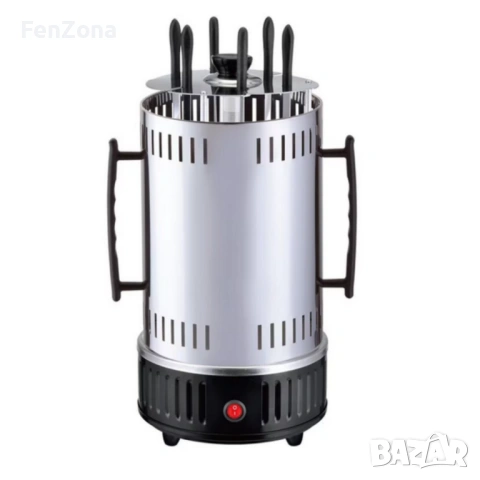 Електрическа скара за барбекю с 6 вертикални шиша – 1000W, автоматично въртене, без дим, снимка 4 - Скари - 54029631