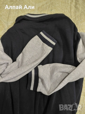 Varsity Jacket (Letterman Jacket) Преходно яке тъмно синьо/ сиво, снимка 2 - Якета - 55266362