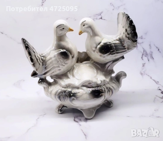 CAPODIMONTE гълъби, снимка 3 - Антикварни и старинни предмети - 54496746