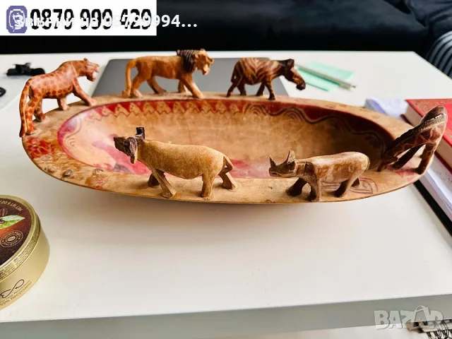 Африканска дървена купа на ловеца