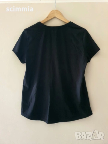 Дамска тениска Massimo Dutti Bright Eyes черна със златист надпис размер M/L, снимка 3 - Тениски - 54628769