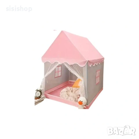 Детска палатка къщичка – Сгъваем розов замък за игра у дома 4762, снимка 4 - Други - 53976937