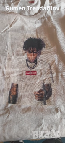 Бяла тениска на Supreme, снимка 3 - Тениски - 54110179