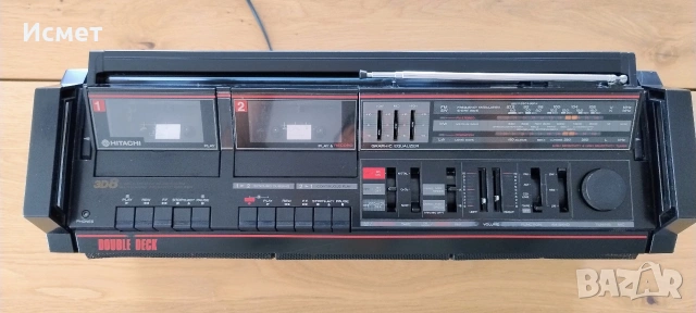 Hitachi TRK-3D8E ретро касетофон / boombox – 80-те (Japan vintage), снимка 3 - Радиокасетофони, транзистори - 54721807