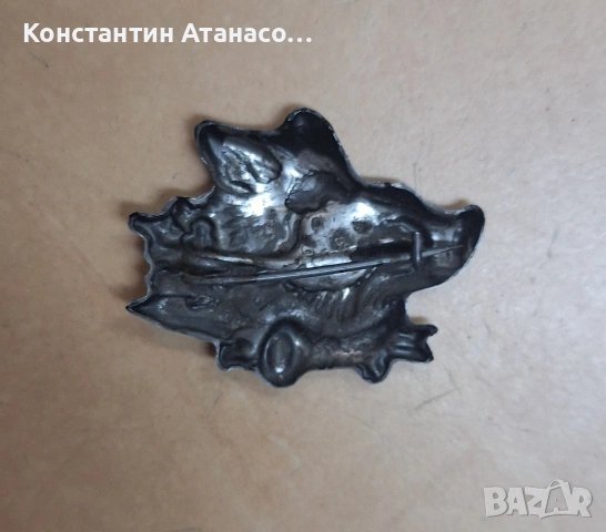 Стар рядък сребърен ловен знак (значка) - глиган, снимка 2 - Колекции - 54809713