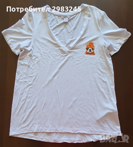 Дамски тениски с кученце и шпиц деколте, снимка 4 - Тениски - 54793992