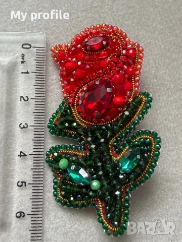 Невероятна Handmade брошка - Роза , снимка 6 - Други - 54409827