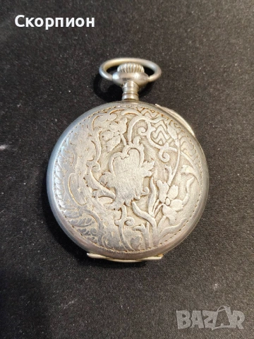 Швейцарски джобен часовник с посребрени капаци - BREVET DEPOSE -  ПРОМОЦИЯ, снимка 16 - Джобни - 48366714