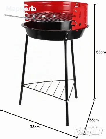 Барбекю Well Home с 3 крака и решетка, снимка 2 - Други стоки за дома - 55655027