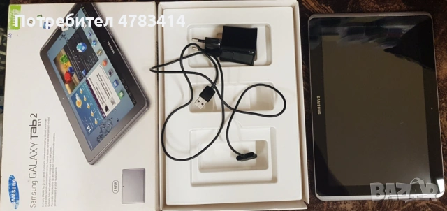 Таблет Samsung Tab2 , 10,2", 16gb, Android 4.2.2 ,зарядно, кутия