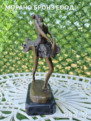 Луксозна масивна бронзова статуетка на балерина (Degas) – Истински бронз и мрамор, 2.6 кг, снимка 2 - Антикварни и старинни предмети - 55570820