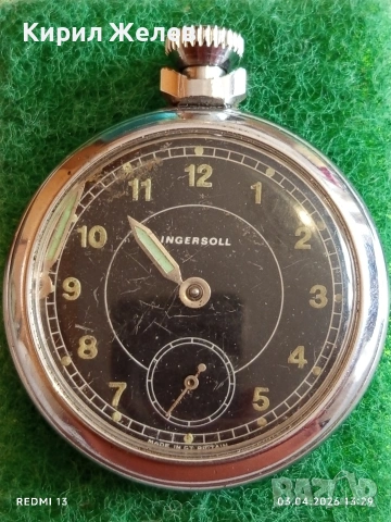 Джобен часовник INGERSOLL BRITANNIA рядък за КОЛЕКЦИОНЕРИ 51069, снимка 4 - Антикварни и старинни предмети - 54077968