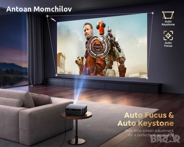 Проектор PUTRIMS K12 Google TV WiFi 6 1080P, снимка 7 - Плейъри, домашно кино, прожектори - 54823943