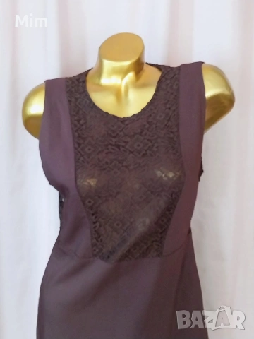 ZARA M/ L Тъмно бордо къса рокля, снимка 3 - Рокли - 54733253