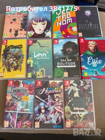Nintendo Switch комплект с 11 нови игри