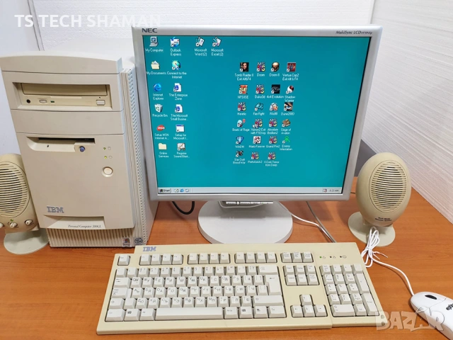 ⭐Продавам рядък ретро компютър IBM 300GL с много ретро игри⭐, снимка 3 - Антикварни и старинни предмети - 54609749
