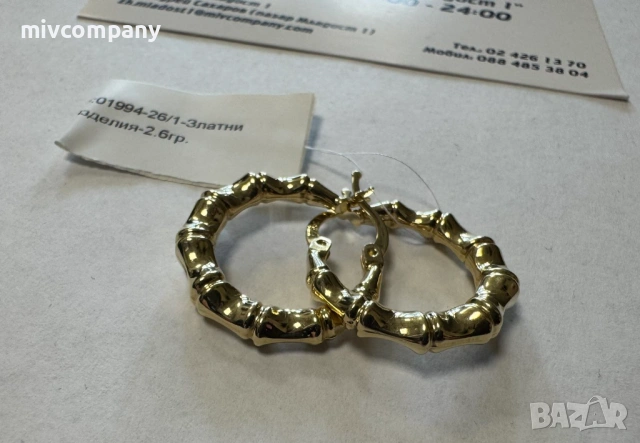 Златни обеци 2.60гр., снимка 3 - Обеци - 54617046
