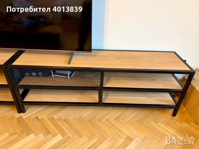 Маси за дневна / телевизор от стомана и дъбов масив, снимка 3 - Маси - 55123600