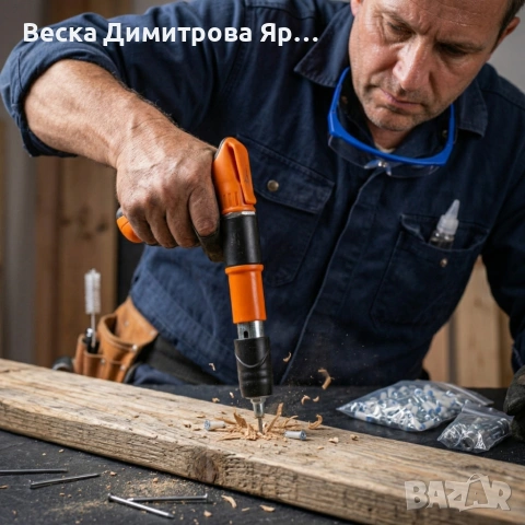Професионален пистолет за забиване на пирони + 50 броя пирона, снимка 6 - Други инструменти - 54055536