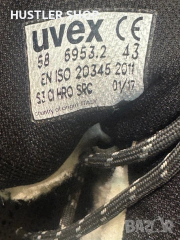 Мъжки работи обувки с метално бомбе UVEX. Размер 43, снимка 9 - Други - 54699677