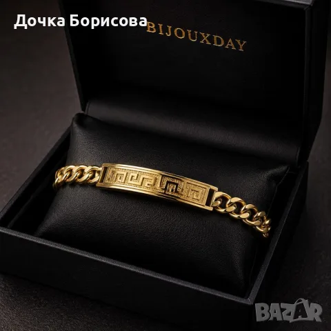 Мъжка гривна Greek Key Gold